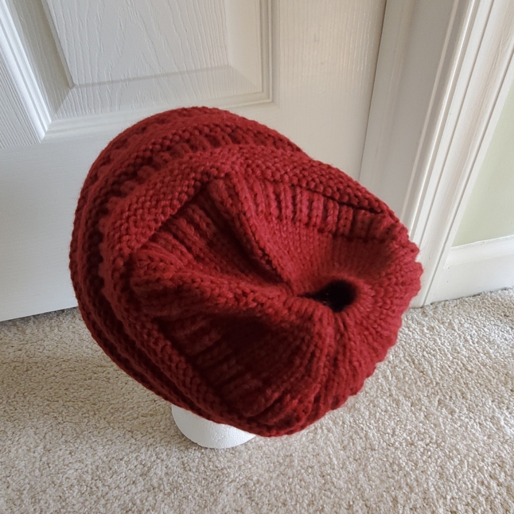NWOT C.C Knit Beanie with Ponytail Hole - Picture 2 of 2